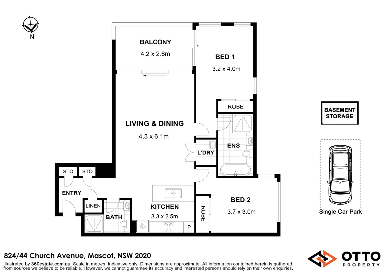 824/44 Church Avenue Mascot NSW 2020 — floor plan