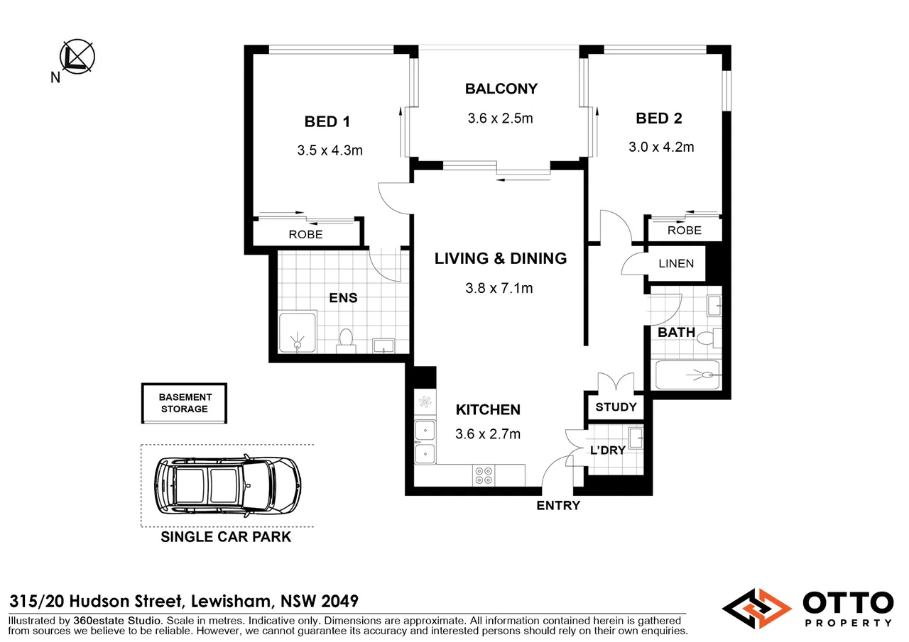 315/20 Hudson Street Lewisham NSW 2049 — floor plan